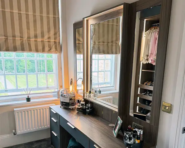 dressing room with mirror